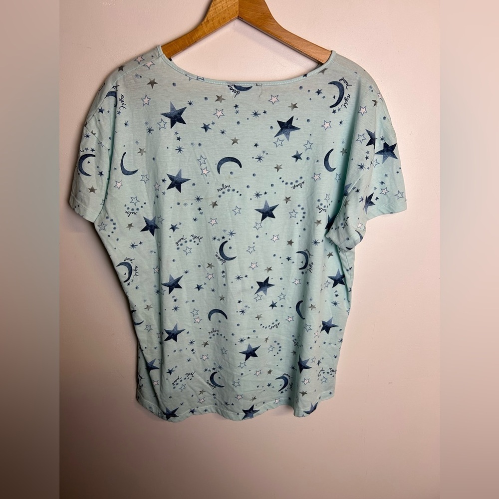 Enjoynight pajama Top Blue Star and Moon Novelty Print Size XL Blue comfortable - Picture 9 of 14